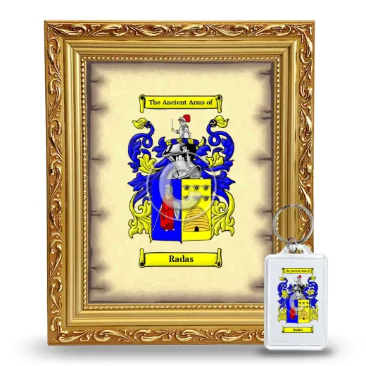 Radas Framed Coat of Arms and Keychain - Gold