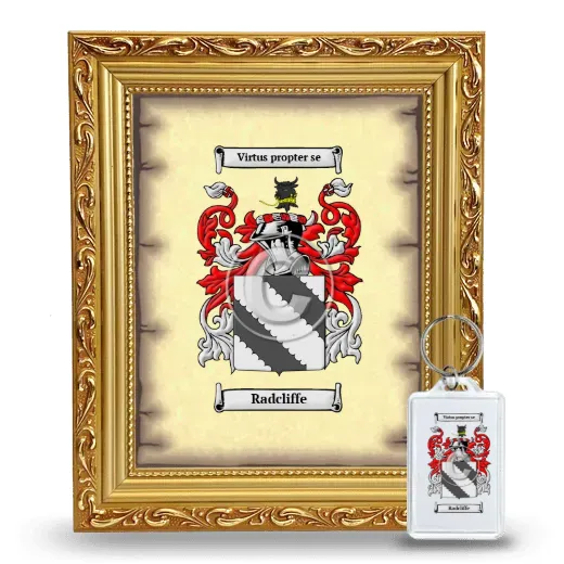 Radcliffe Framed Coat of Arms and Keychain - Gold