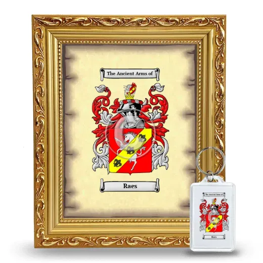 Raes Framed Coat of Arms and Keychain - Gold