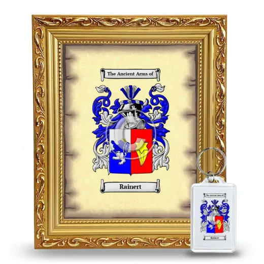 Rainert Framed Coat of Arms and Keychain - Gold