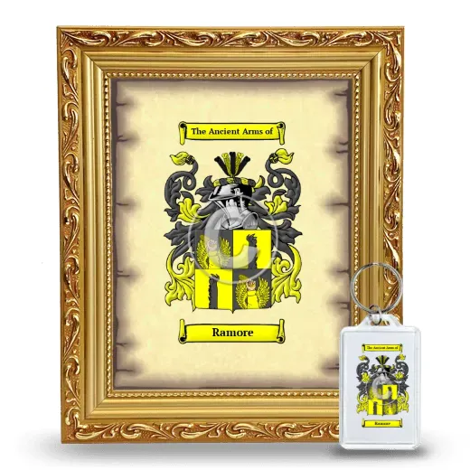 Ramore Framed Coat of Arms and Keychain - Gold