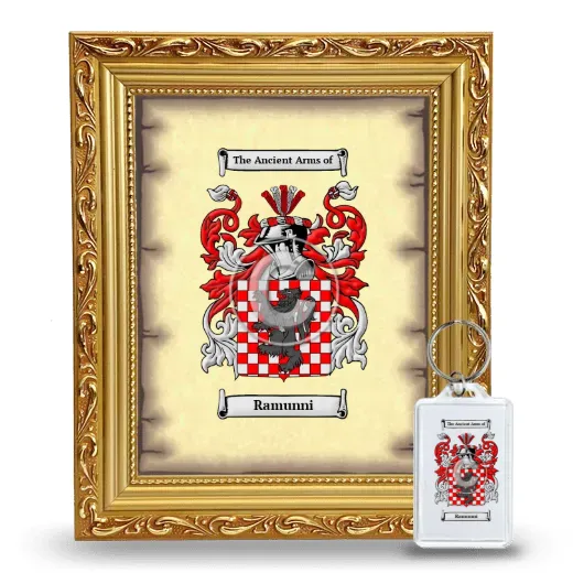 Ramunni Framed Coat of Arms and Keychain - Gold