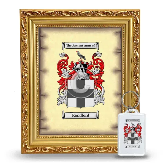 Randford Framed Coat of Arms and Keychain - Gold