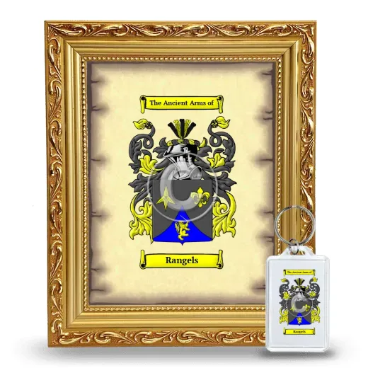 Rangels Framed Coat of Arms and Keychain - Gold