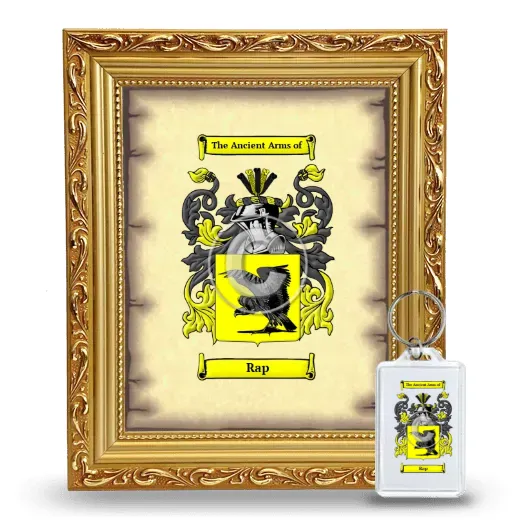 Rap Framed Coat of Arms and Keychain - Gold
