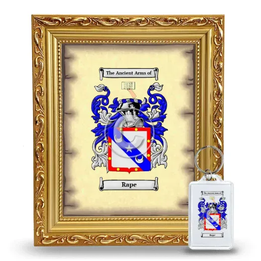 Rape Framed Coat of Arms and Keychain - Gold