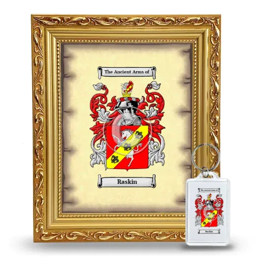 Raskin Framed Coat of Arms and Keychain - Gold