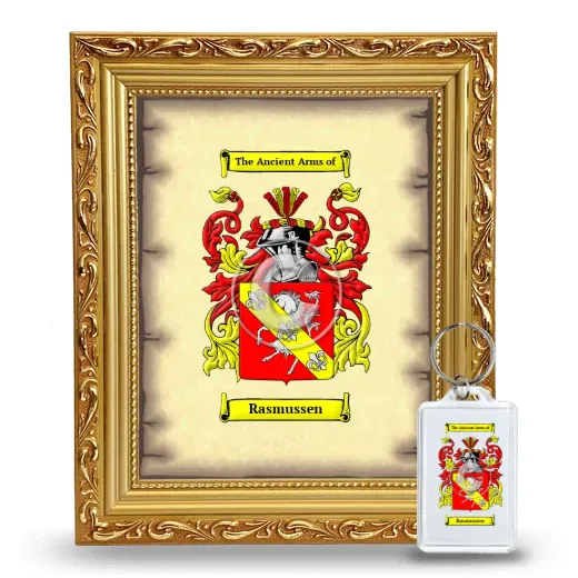 Rasmussen Framed Coat of Arms and Keychain - Gold