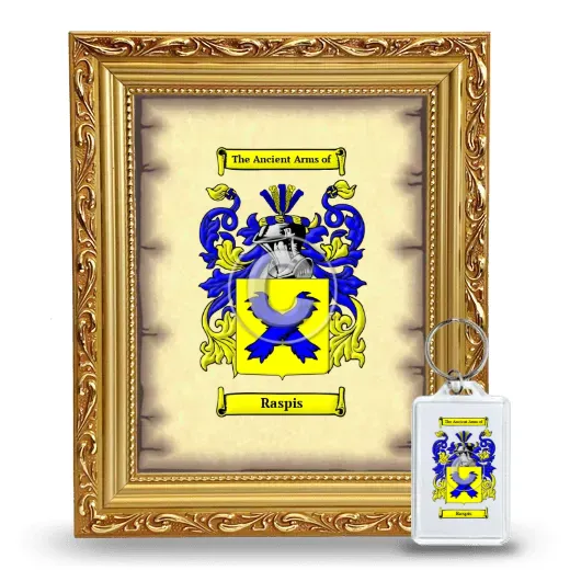 Raspis Framed Coat of Arms and Keychain - Gold