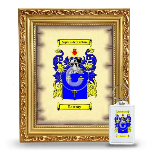Rattray Framed Coat of Arms and Keychain - Gold