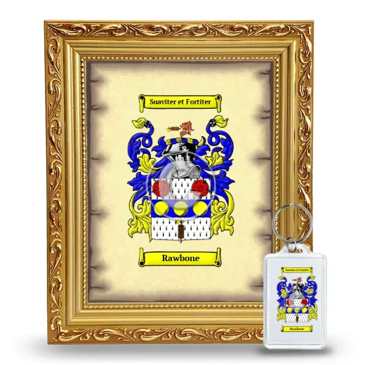 Rawbone Framed Coat of Arms and Keychain - Gold