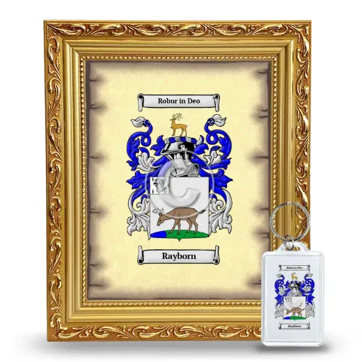 Rayborn Framed Coat of Arms and Keychain - Gold