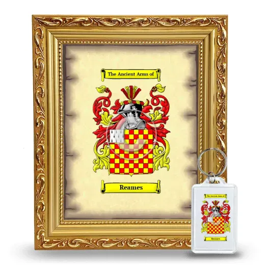 Reames Framed Coat of Arms and Keychain - Gold