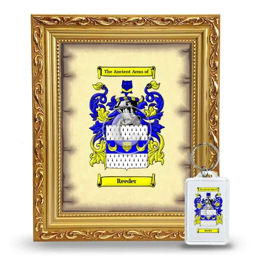 Reeder Framed Coat of Arms and Keychain - Gold