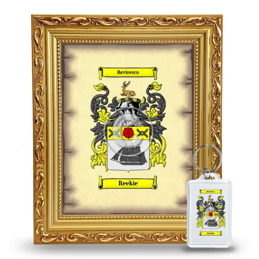 Reekie Framed Coat of Arms and Keychain - Gold