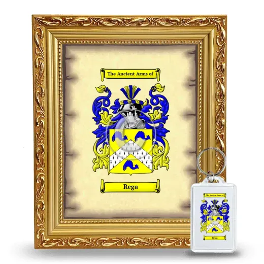 Rega Framed Coat of Arms and Keychain - Gold