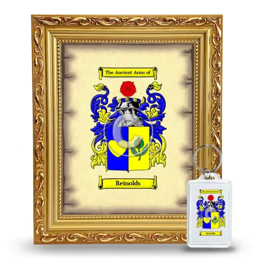 Reinolds Framed Coat of Arms and Keychain - Gold