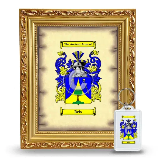 Reis Framed Coat of Arms and Keychain - Gold