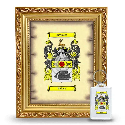Rekey Framed Coat of Arms and Keychain - Gold