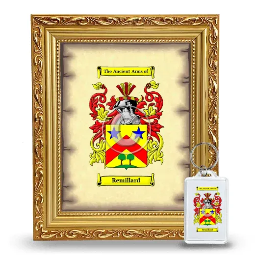 Remillard Framed Coat of Arms and Keychain - Gold