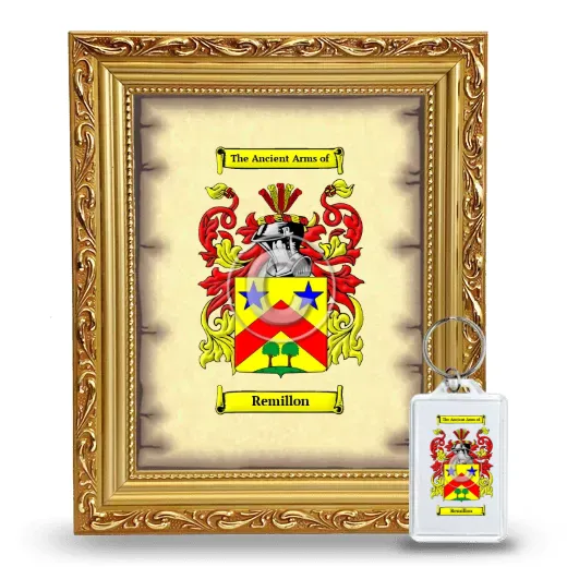 Remillon Framed Coat of Arms and Keychain - Gold