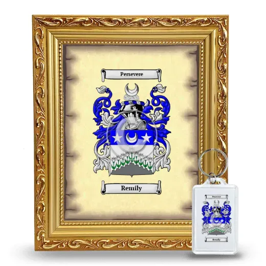 Remily Framed Coat of Arms and Keychain - Gold