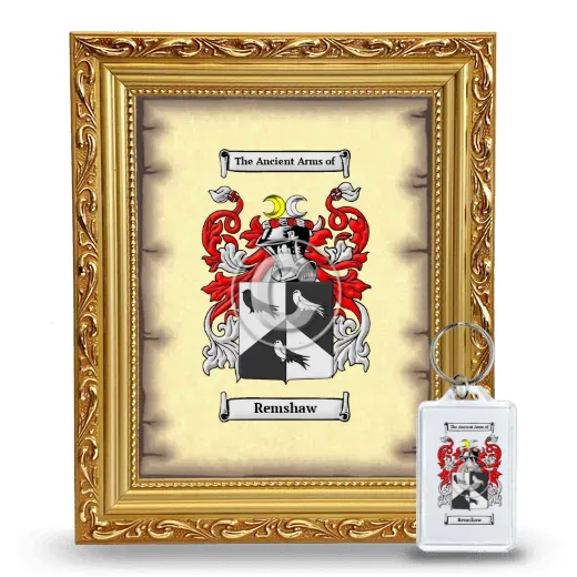 Remshaw Framed Coat of Arms and Keychain - Gold