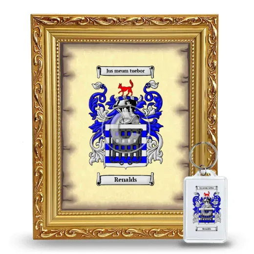 Renalds Framed Coat of Arms and Keychain - Gold
