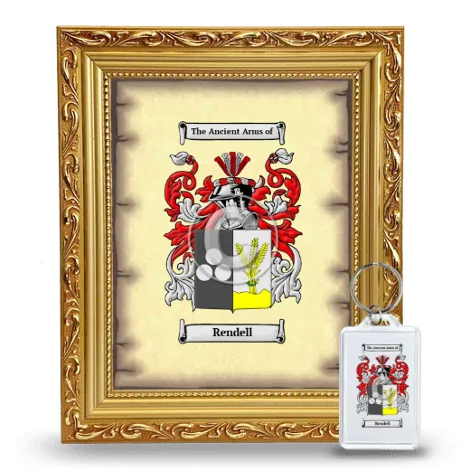 Rendell Framed Coat of Arms and Keychain - Gold
