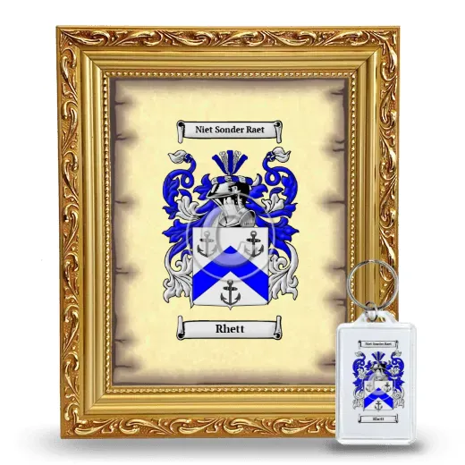 Rhett Framed Coat of Arms and Keychain - Gold