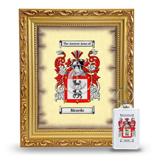 Ricardo Framed Coat of Arms and Keychain - Gold