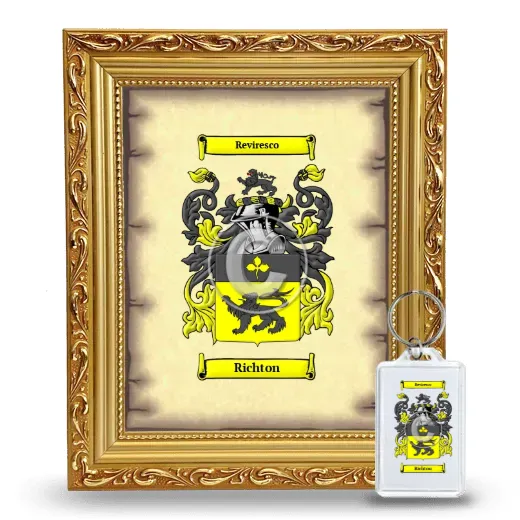 Richton Framed Coat of Arms and Keychain - Gold