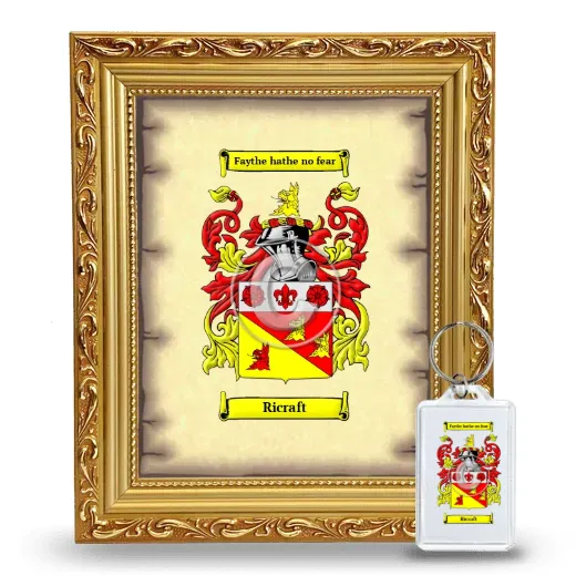 Ricraft Framed Coat of Arms and Keychain - Gold