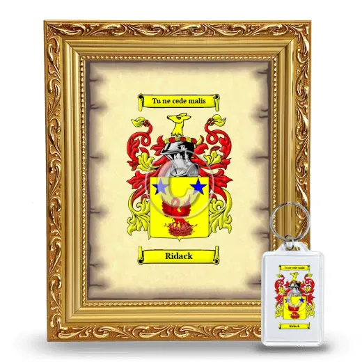 Ridack Framed Coat of Arms and Keychain - Gold