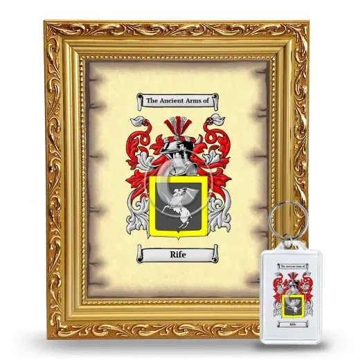 Rife Framed Coat of Arms and Keychain - Gold