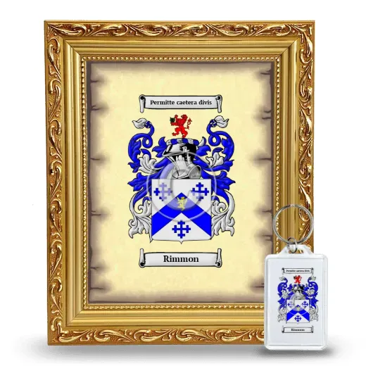 Rimmon Framed Coat of Arms and Keychain - Gold