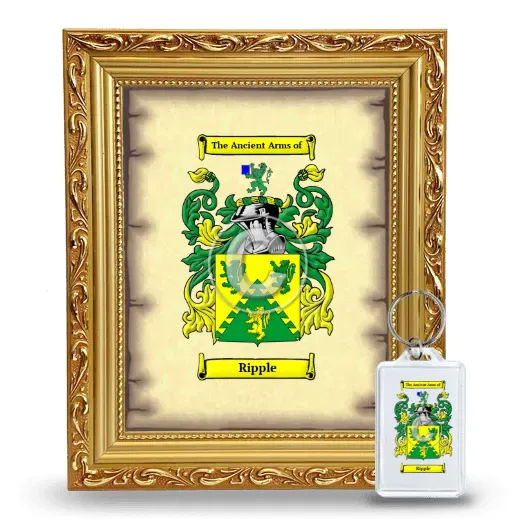 Ripple Framed Coat of Arms and Keychain - Gold