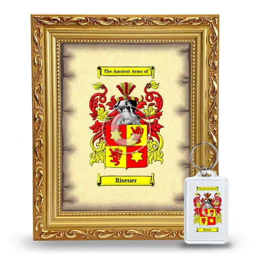 Risener Framed Coat of Arms and Keychain - Gold