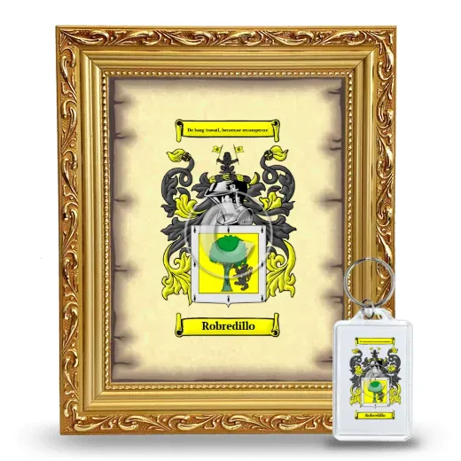 Robredillo Framed Coat of Arms and Keychain - Gold