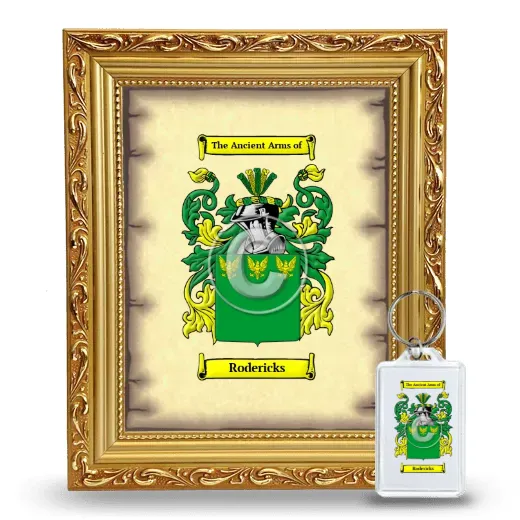 Rodericks Framed Coat of Arms and Keychain - Gold