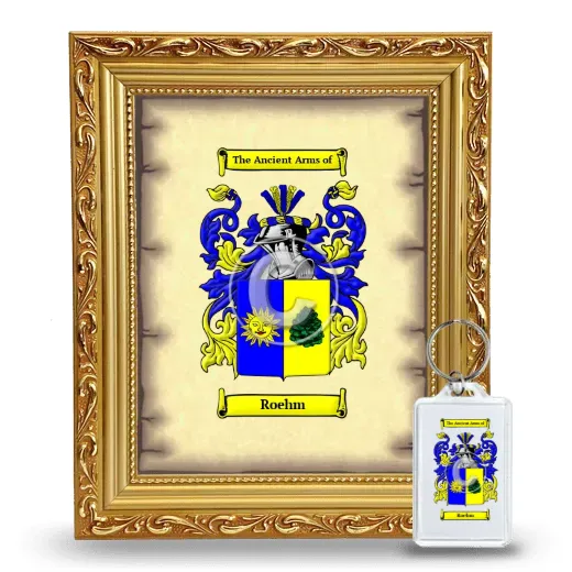 Roehm Framed Coat of Arms and Keychain - Gold