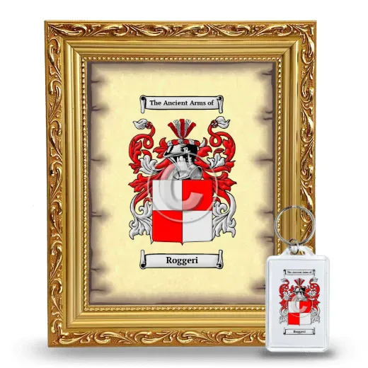 Roggeri Framed Coat of Arms and Keychain - Gold