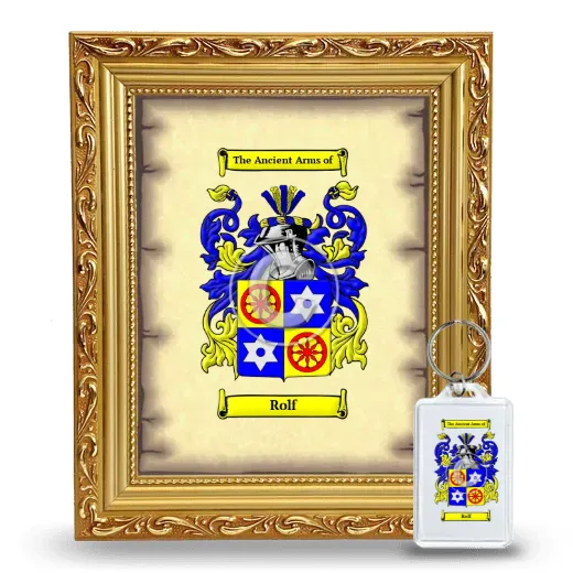 Rolf Framed Coat of Arms and Keychain - Gold