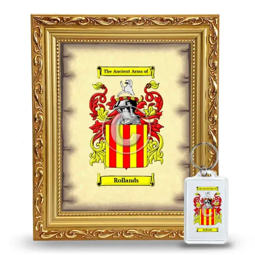 Rollands Framed Coat of Arms and Keychain - Gold