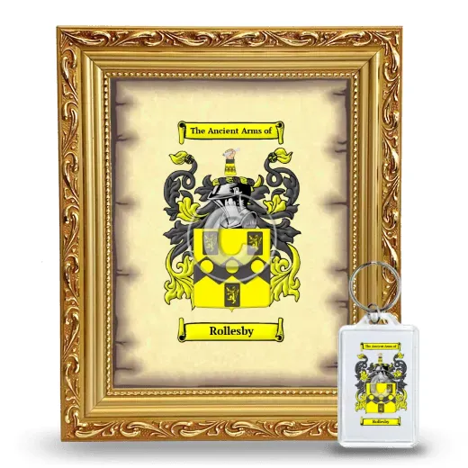 Rollesby Framed Coat of Arms and Keychain - Gold