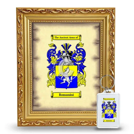 Romanini Framed Coat of Arms and Keychain - Gold