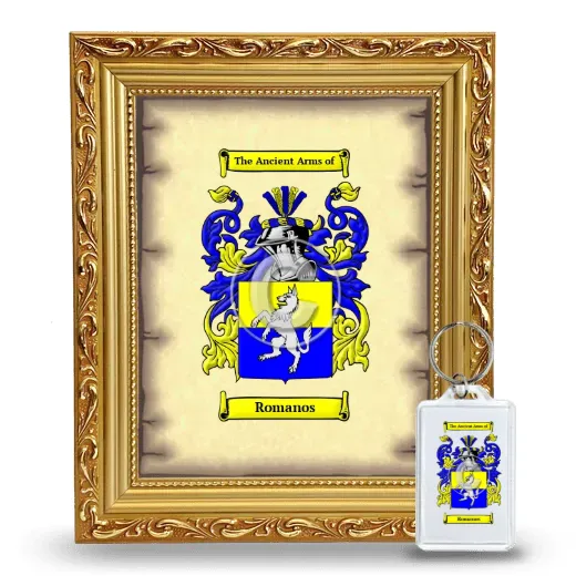 Romanos Framed Coat of Arms and Keychain - Gold