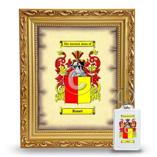 Ronet Framed Coat of Arms and Keychain - Gold