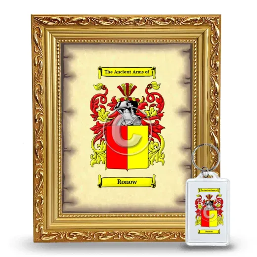 Ronow Framed Coat of Arms and Keychain - Gold