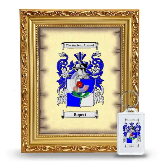 Ropert Framed Coat of Arms and Keychain - Gold